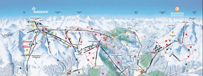 Pistenplan Parsenn Davos/Klosters (Gotschna)