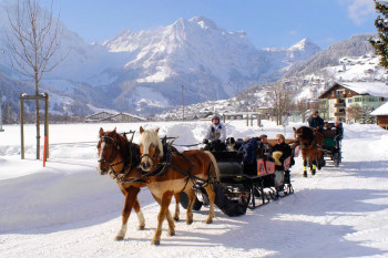 Romantik pur: Kutschenfahrten durch das verschneite Tal.