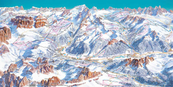 Pistenplan Val di Fassa