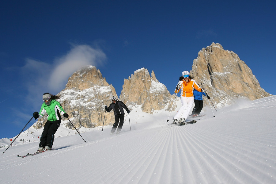 Skifahren am Col Rodella