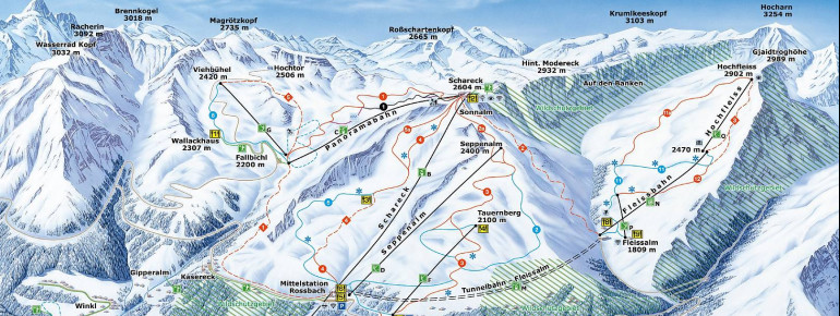 Pistenplan vom Skigebiet Grossglockner/Heiligenblut in Kärnten