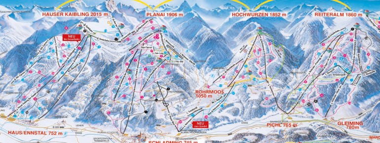 Pistenplan Hochwurzen (4-Berge-Skischaukel)