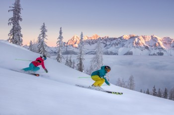 Von der roten Piste Nr. 37 nach Schladming, gemütlich auf der Primpsabfahrt oder sportlich auf der Sepp Walcher-Abfahrt – für jede Vorliebe die passende Strecke.