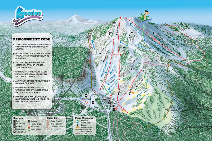Pistenplan Hoodoo Ski Area Offene Lifte Pisten Skipanorama