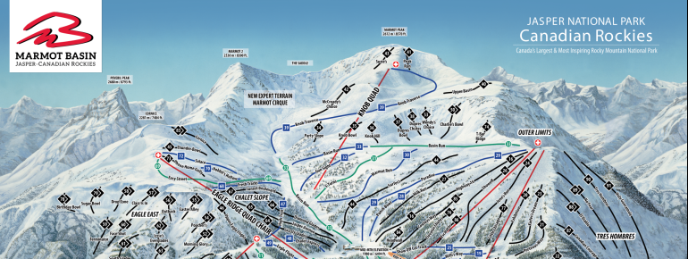 Pistenplan Ski Marmot Basin – Jasper