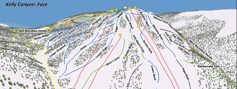 Pistenplan Kelly Canyon Ski Area