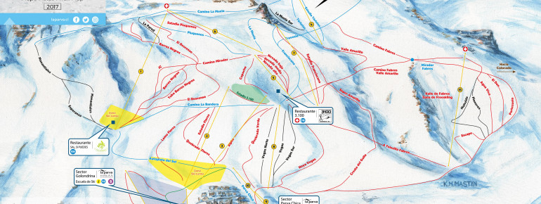 Pistenplan des chilenischen Skigebiets La Parva