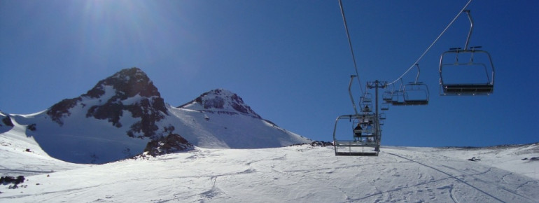 Skilift im Skigebiet la Parva.