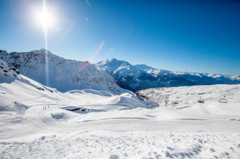 Ein Wintertraum für Skifahrer an der französisch-italienischen Grenze.