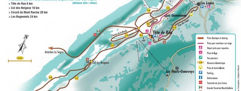 Pistenplan La Vue des Alpes – Tete de Ran