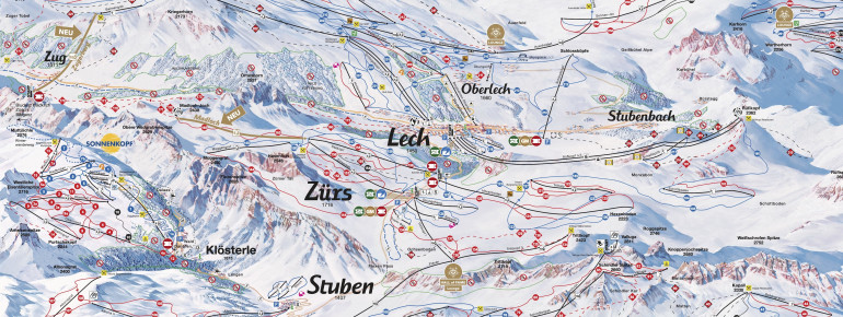 Pistenplan Lech Zürs und Ski Arlberg