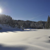 Im Winter kann in Leutasch schon mal ein halber Meter Schnee im Tal liegen.