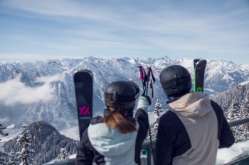 Skifahren am Rofan oberhalb von Maurach am Achensee