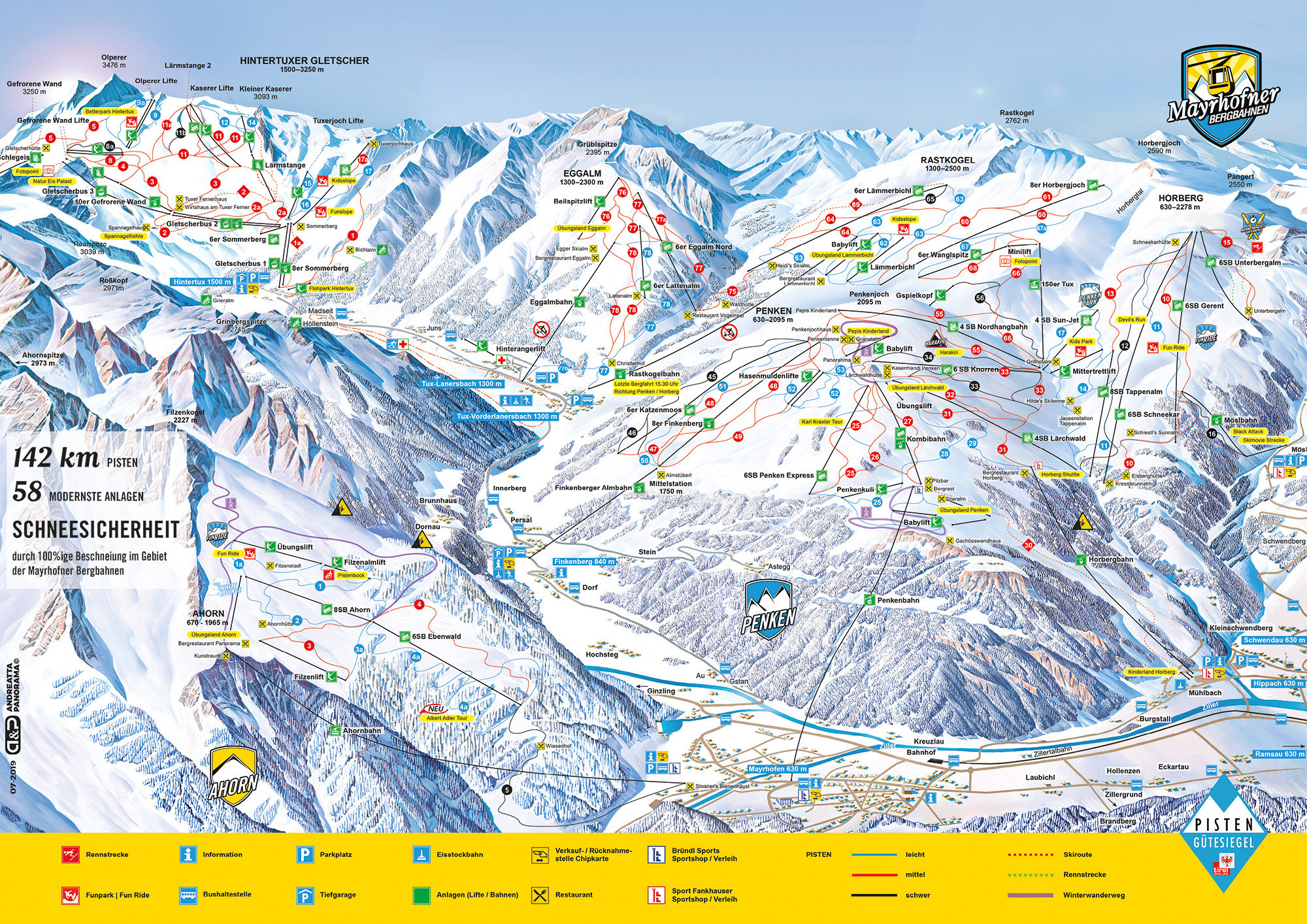 Pistenplan Mayrhofen • Offene Lifte & Pisten • Skipanorama