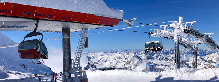 Der Gletscher Jet bringt dich zum höchsten Punkt des Skigebiets am Schareck.