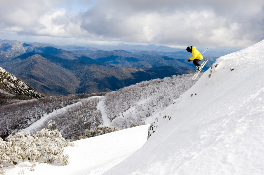 Die südlichen Hänge am Mt Buller sind vor allem für sportliche Skifahrer geeignet.