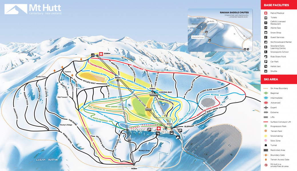 Pistenplan Mt Hutt Offene Lifte Pisten Skipanorama