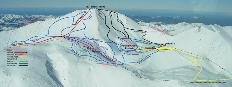 Pistenplan Skigebiet Mt Lyford