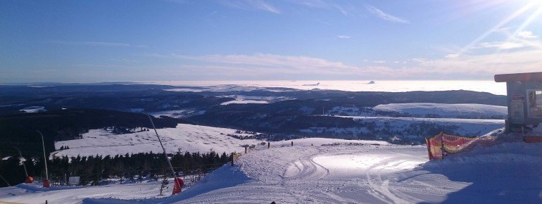 Die Bergstation am Fichtelberg liegt auf etwas 1215m