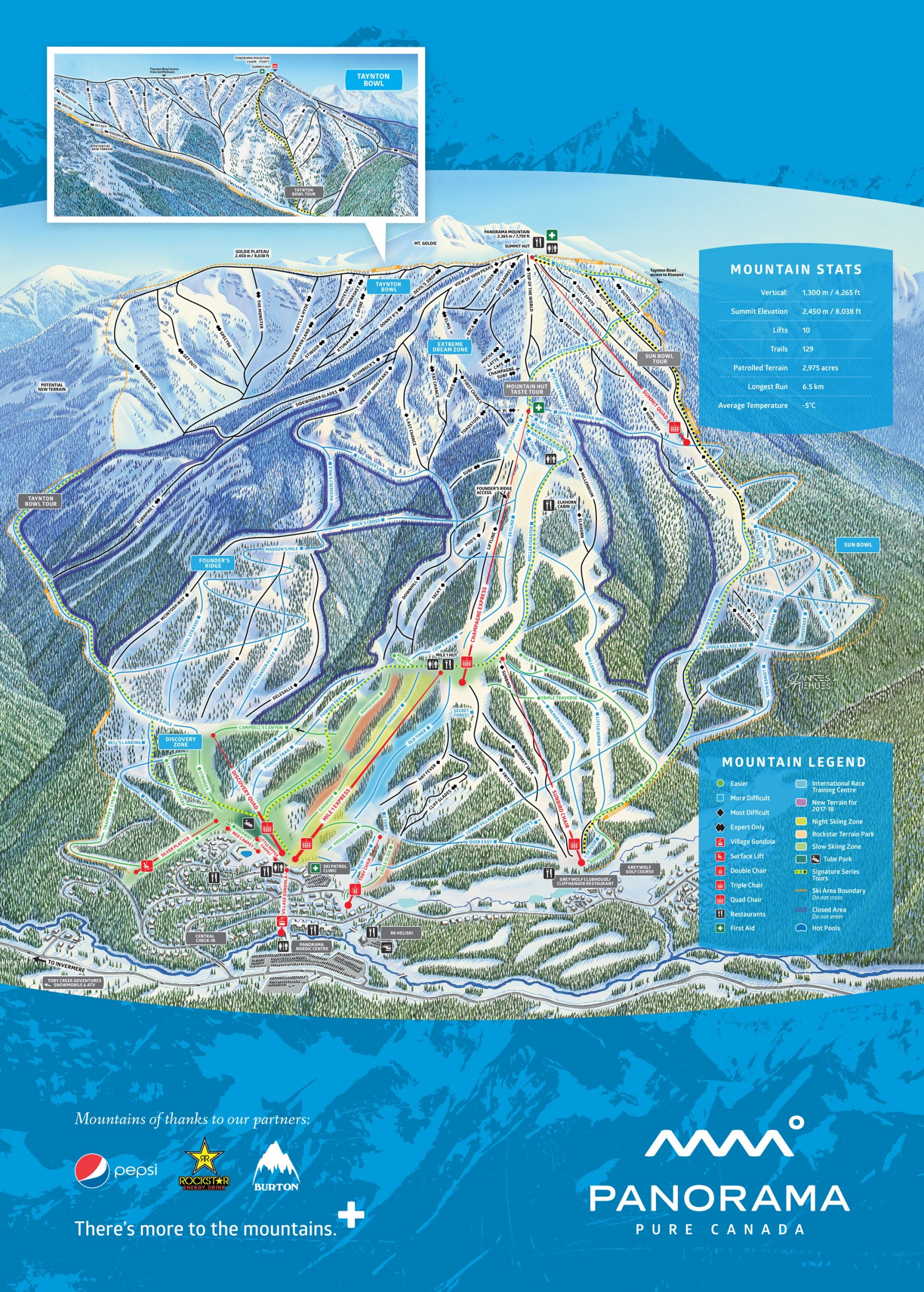 Pistenplan von Panorama Mountain Resort