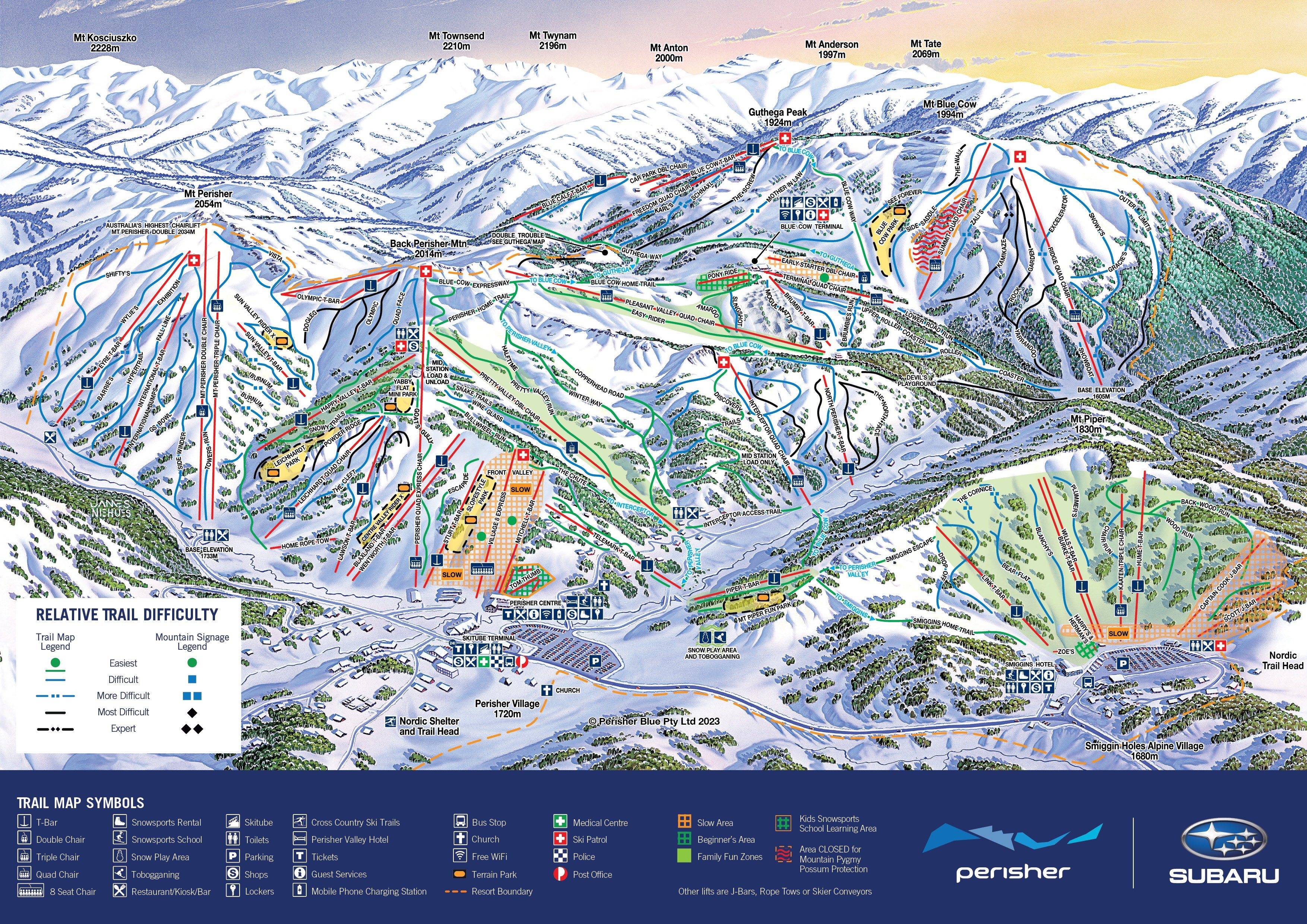 Pistenplan Perisher Blue