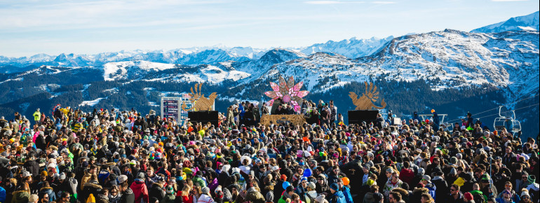 Beim Rave on Snow wird nicht nur im Tal, sondern auch am Berg getanzt und gefeiert.