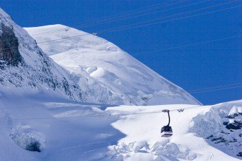 Bergbahn im Schweizer Skigebiet Saas Fee