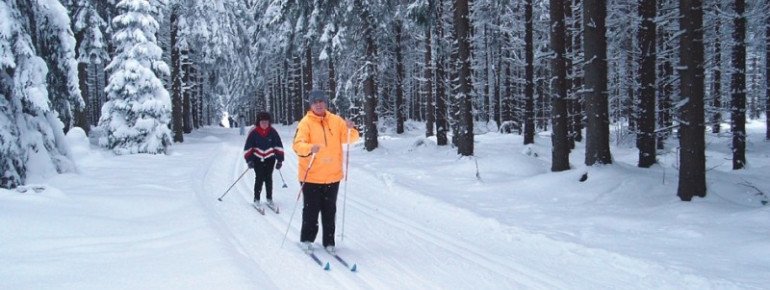 Die Langlaufloipen in Schöneck führen durch verzauberte Winterlandschaften