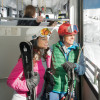 Die Standseilbahn bringt die Skifahrer hoch zur Rosshütte.