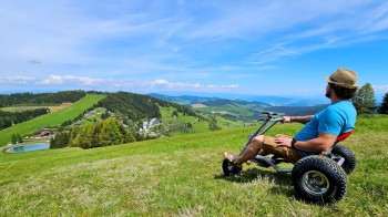 Das neue Highlight für Jung und Alt auf der Simonhöhe: Erlebe mit den Mountaincarts actionreiche Abfahrten am Hocheck!