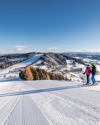 Perfekte Pisten im Familienskigebiet Simonhöhe in Kärnten.