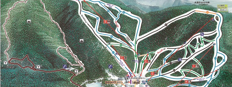 Pistenplan Beidahu Ski Resort in China