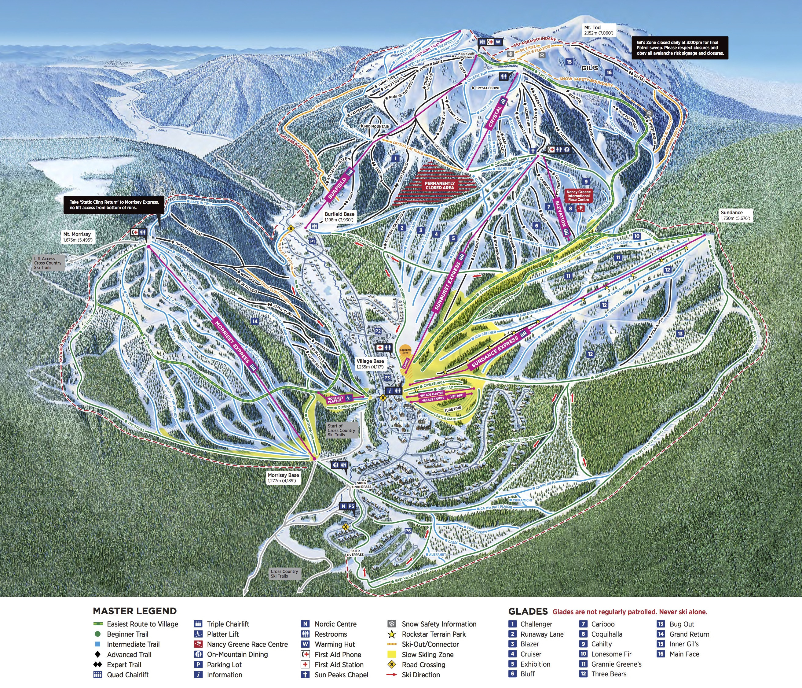 Pistenplan von Sun Peaks Resort