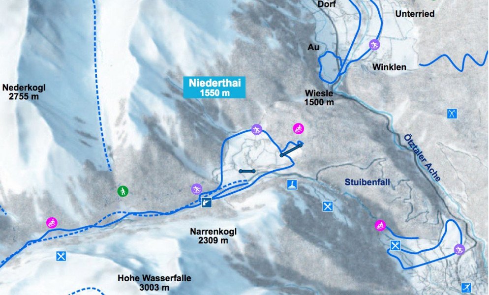 Pistenplan Niederthai Umhausen Offene Lifte Pisten Skipanorama