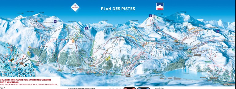 Pistenplan Val d&#39;Isère - Tignes (Espace Killy)