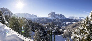 Skifahren im UNESCO Welterbe Dolomiten.