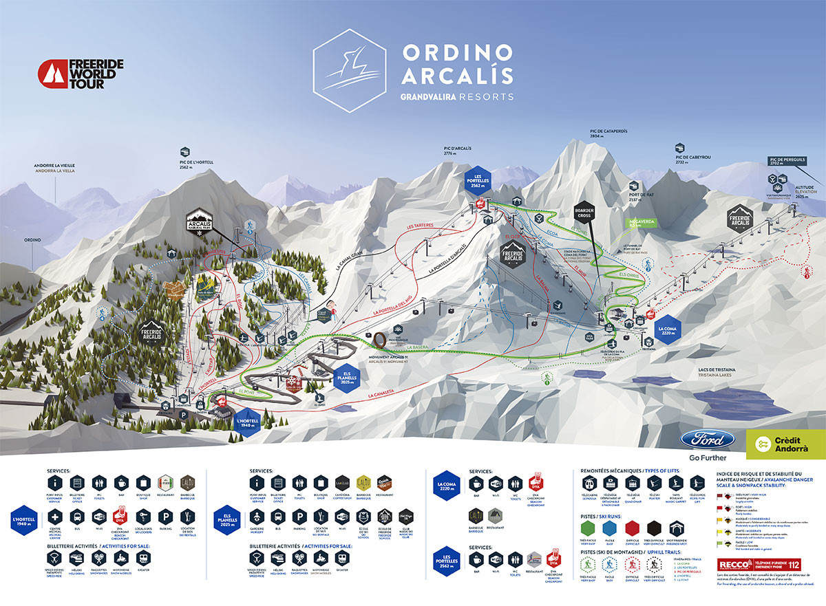 Pistenplan Ordino Arcalis