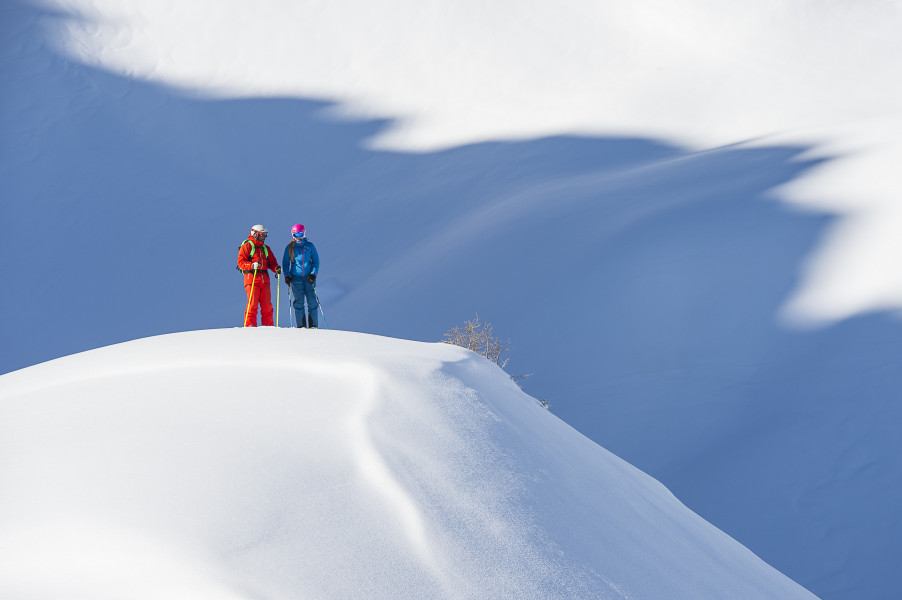 In einem der schneesichersten Skigebiete in den Alpen kommen Freerider voll auf ihr Kosten.
