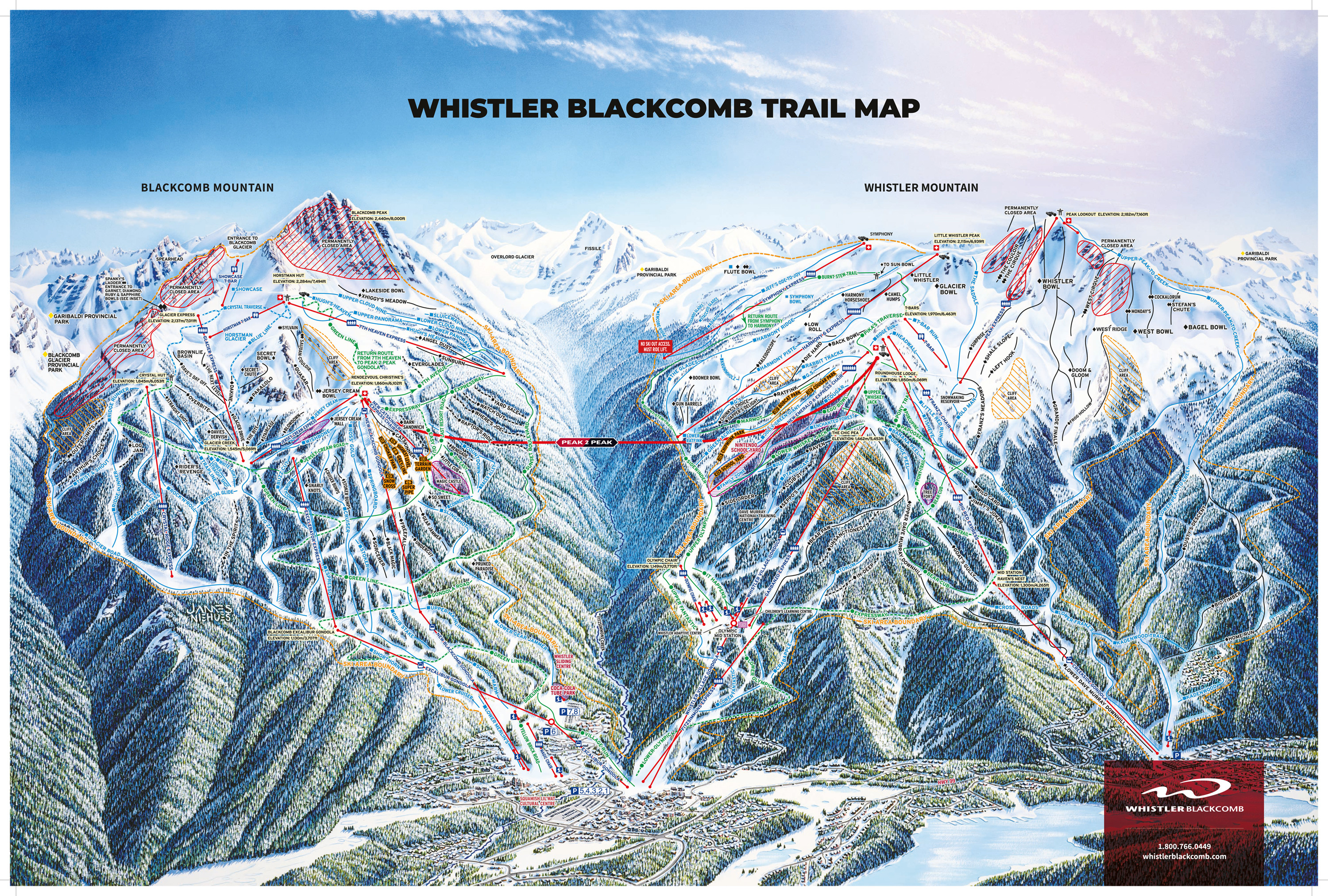 Pistenplan von Whistler Blackcomb