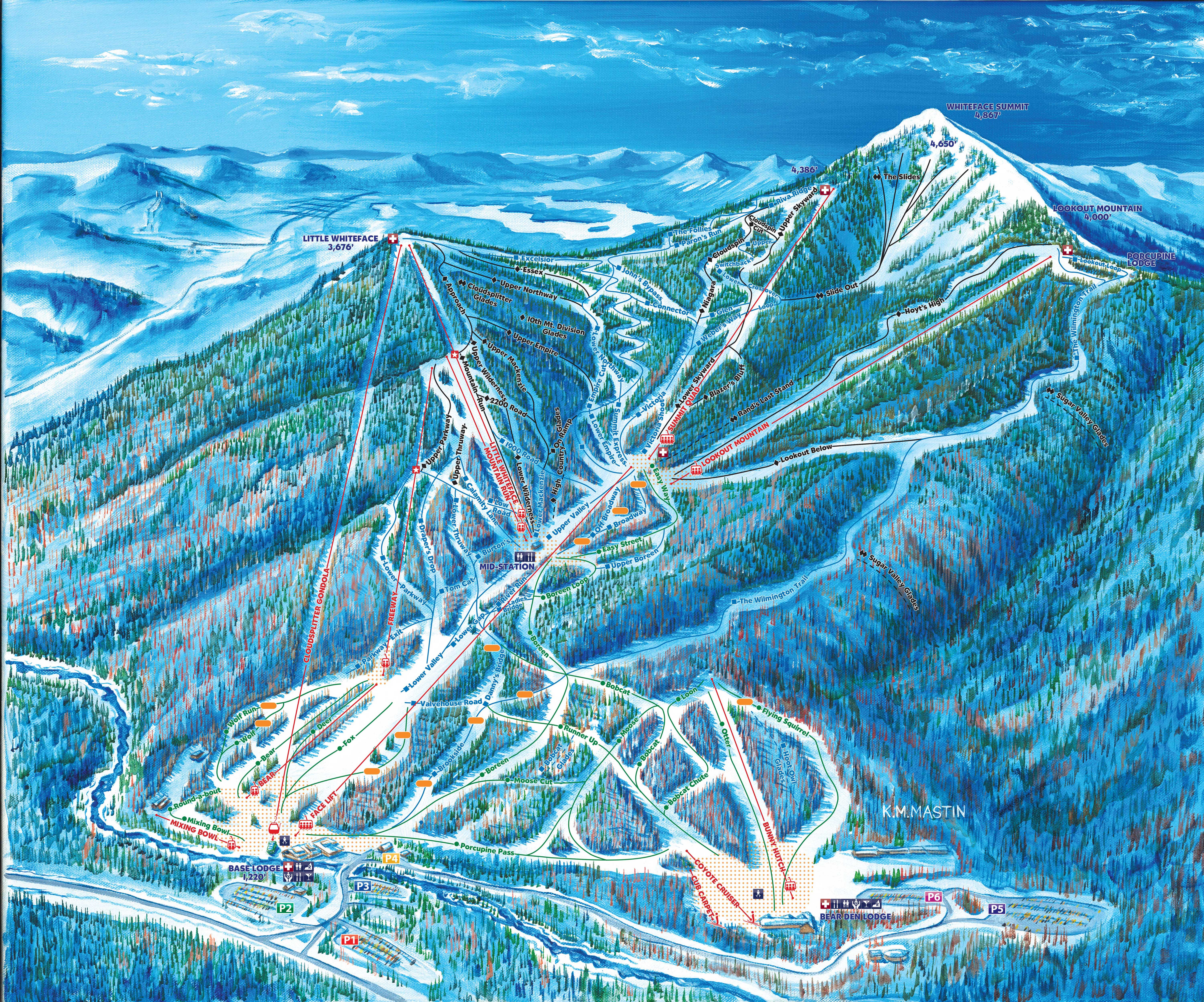 Pistenplan Whiteface Mountain