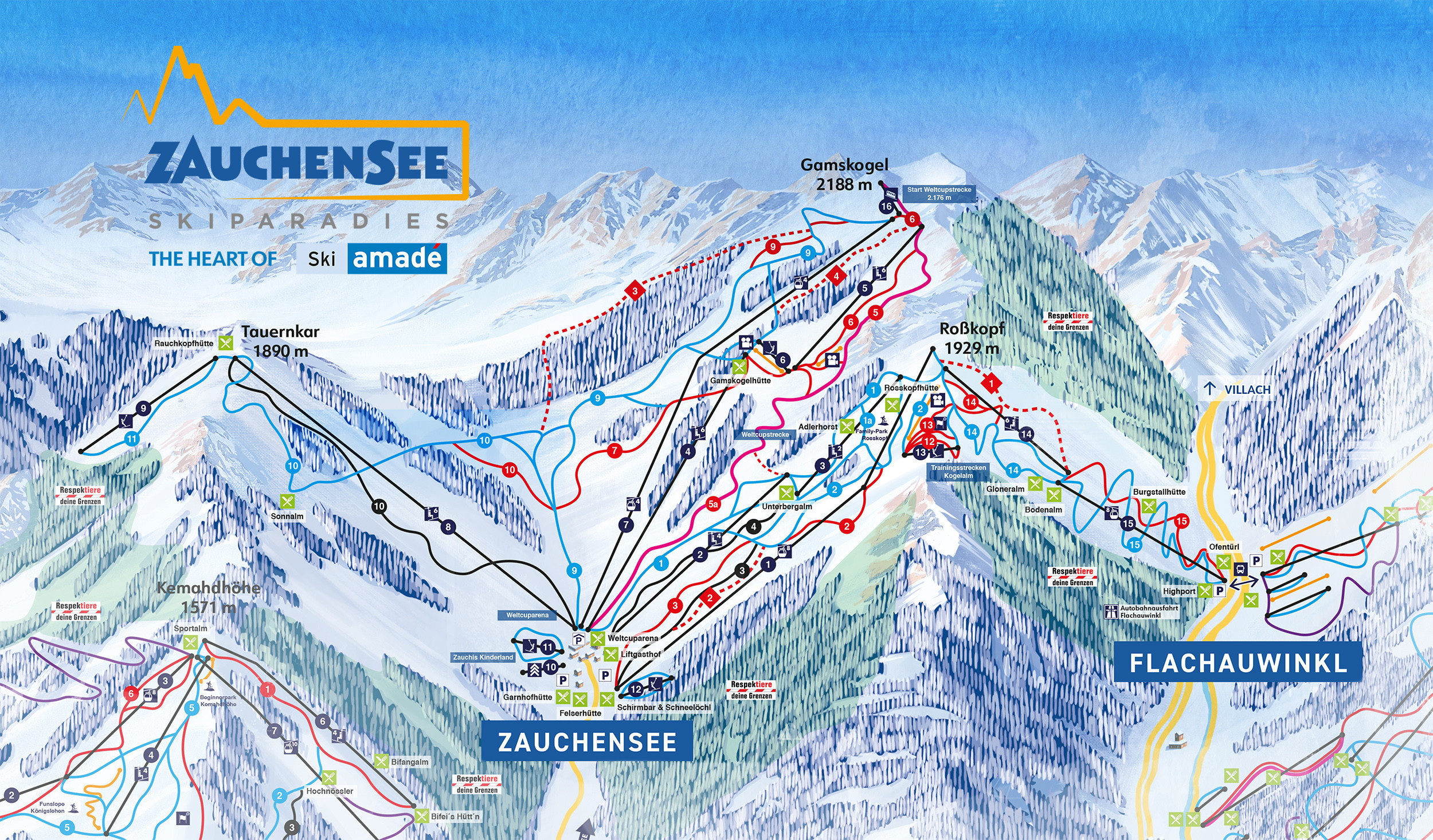 Pistenplan Zauchensee • Offene Lifte And Pisten • Skipanorama