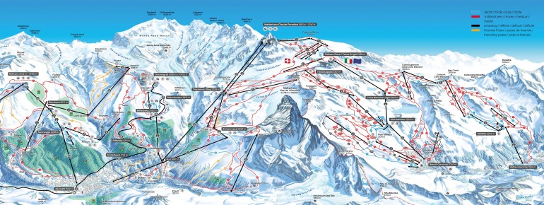 Pistenplan Zermatt - Matterhorn Ski Paradise
