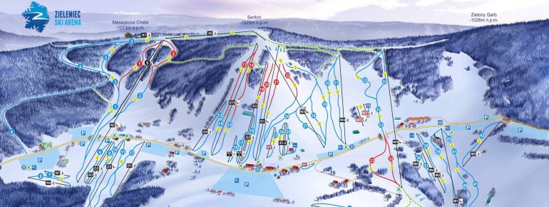 Pistenplan Zieleniec Ski Arena