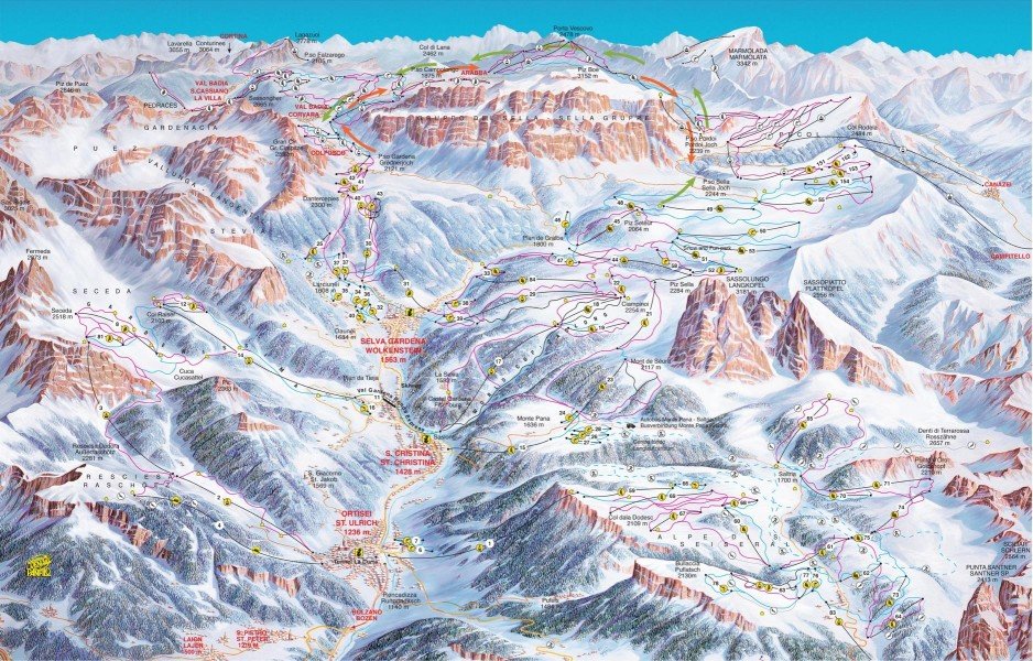 Ski Resort Val Gardena Gröden • Ski Holiday • Reviews • Skiing