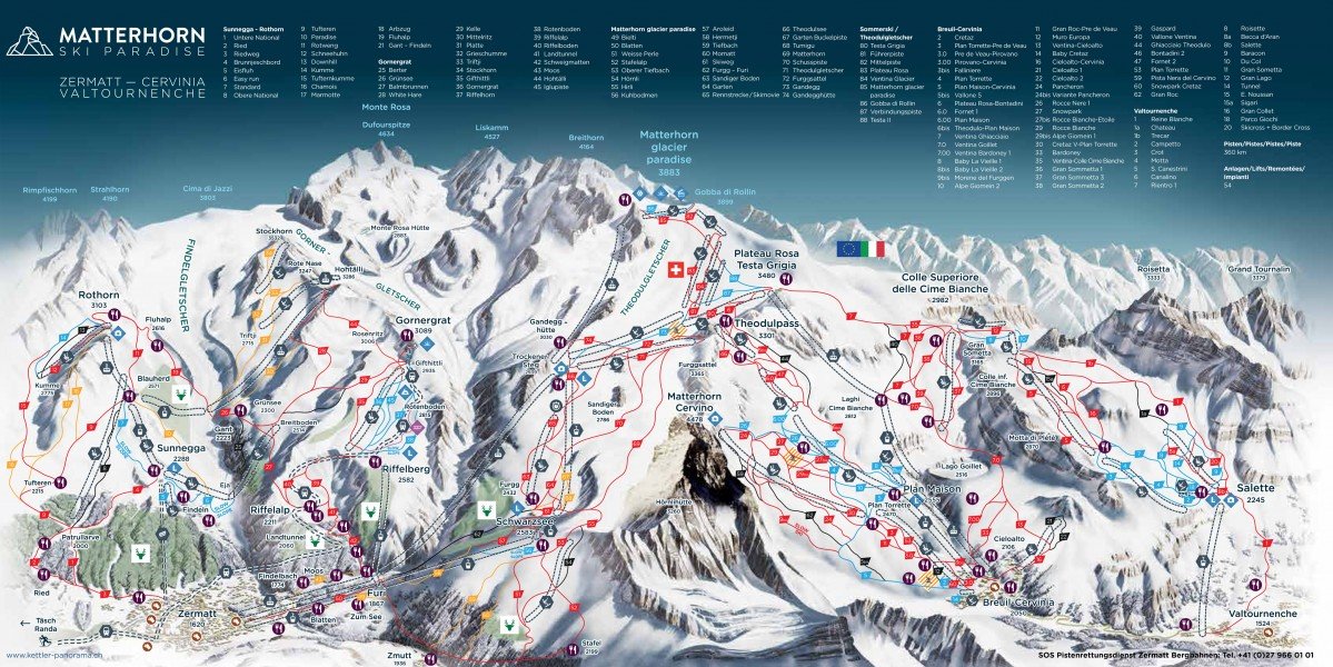 Trail map Zermatt • Panorama