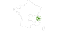 Langlaufgebiet Tignes in Savoyen: Position auf der Karte