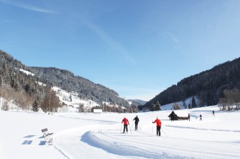 Bei guten Bedingungen wird die Römerloipe auf bis zu 45 Kilometer Länge ausgeweitet.