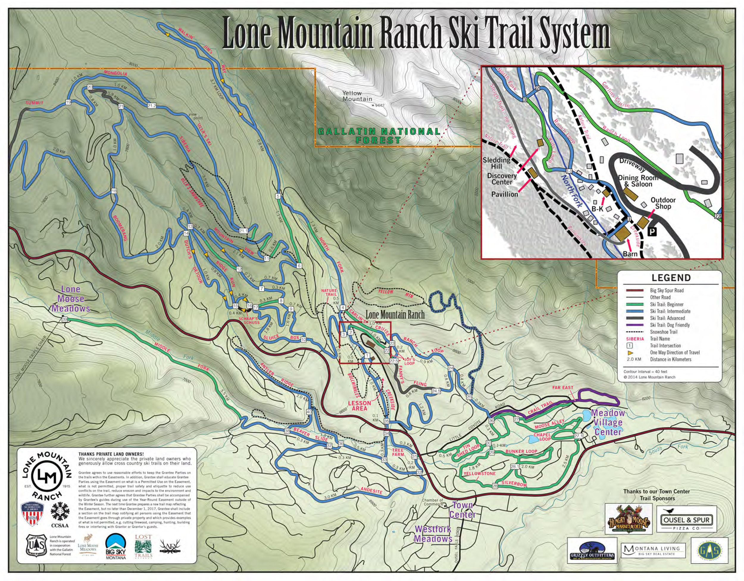 Cross-Country Skiing Trail Map Lone Mountain Ranch at Big Sky • Nordic