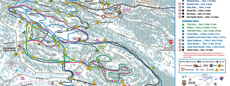 Trail Map Breckenridge Nordic Center