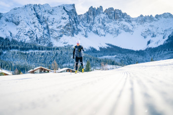 Langlaufen direkt unterm Rosengarten in Carezza